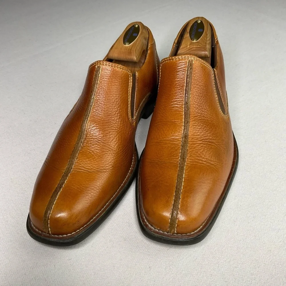 💚 JOHNSTON & MURPHY MENS SPLIT TOE CASUAL SLIP ON DRESS SHOE. GOOD COND - Picture 3 of 14